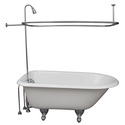 Antonio 54 " L x 30.13 " W Freestanding and Mounting / Installation Required Soaking Cast Iron Bathtub with Faucet