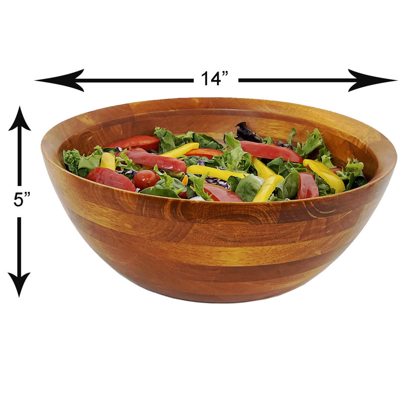 Darby Home Co Alyson Wood Salad Bowl, Large