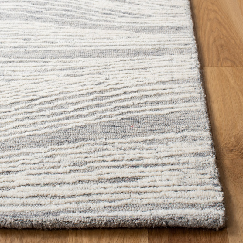 Tapis ivoire en laine touffeté à la main Wimmer, Rectangle 8 pi x 10 pi