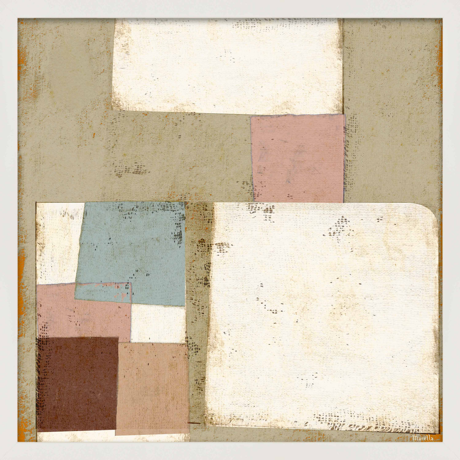 Patchwork 2 by Marco Marella for Studio M - Framed Wall Art, White, Paper, 24" H x 24" W