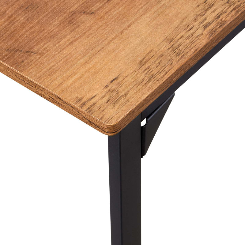 Bar Table, 1PCS 53″ Kitchen Bar Table, Tall Dining Tables with Rounded Edge, Rectangular High Top Kitchen Tables for Balcony, Living Room, Light Brown, Black, Extended Horizontal Design
