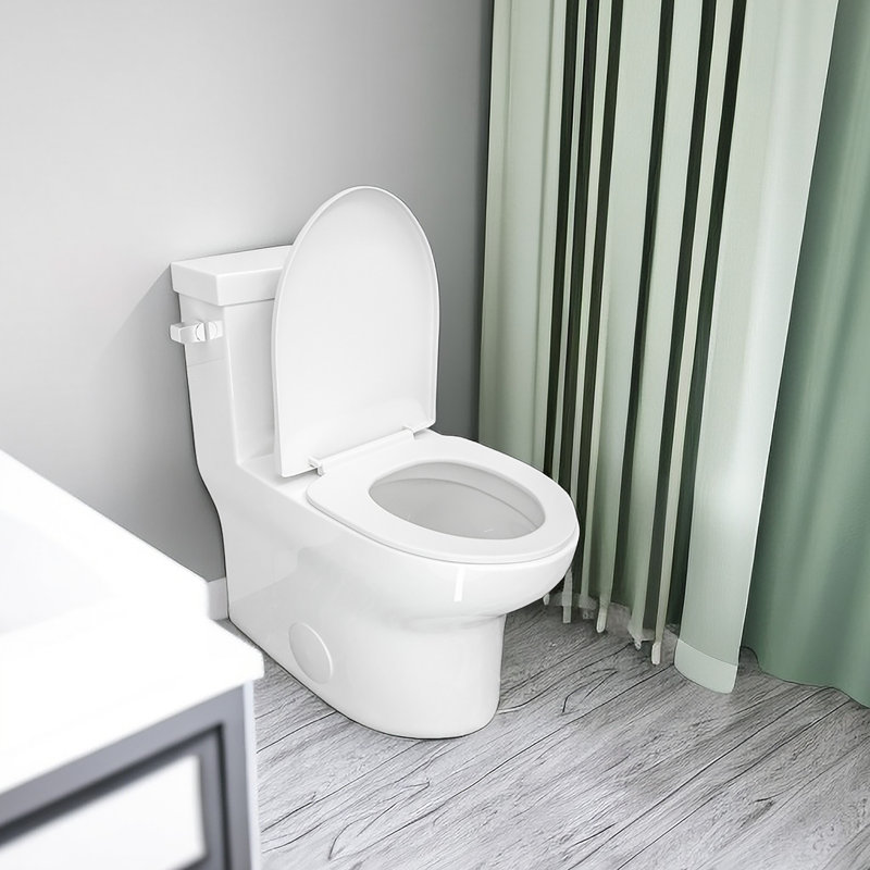 APRESSHUI 1.28 Gallons GPF Elongated Floor Mounted One-Piece Toilet (Seat Included)
