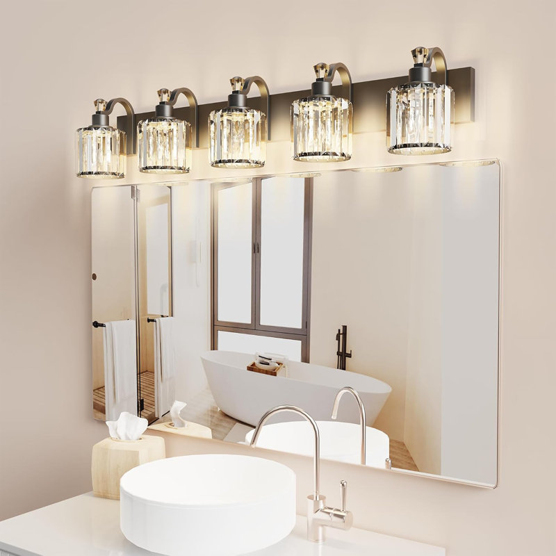 5 - Crystal Bathroom Dimmable Vanity Light