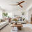 Parzy 52.04" Flush Mount Ceiling Fan Solid Wood Blades Ceiling Fan With Light With Remote Control-138173356-138173393