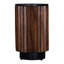 Table de bout ronde Modern Living avec plateau en marbre, canapé en bois massif, brun / noir