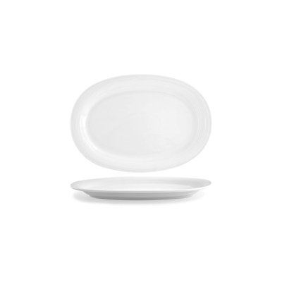 Assiette plate spirale ovale 14 po
