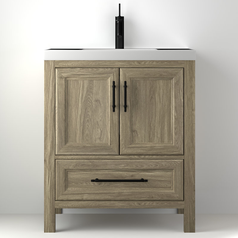 Ensemble de meuble-lavabo sur pied 30 po Vivian, Chêne gris clair
