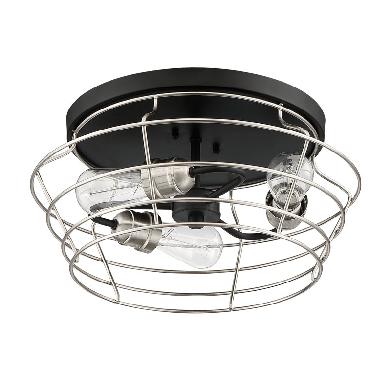 Clair Flush Mount, Flat Black/Brushed Polished Nickel