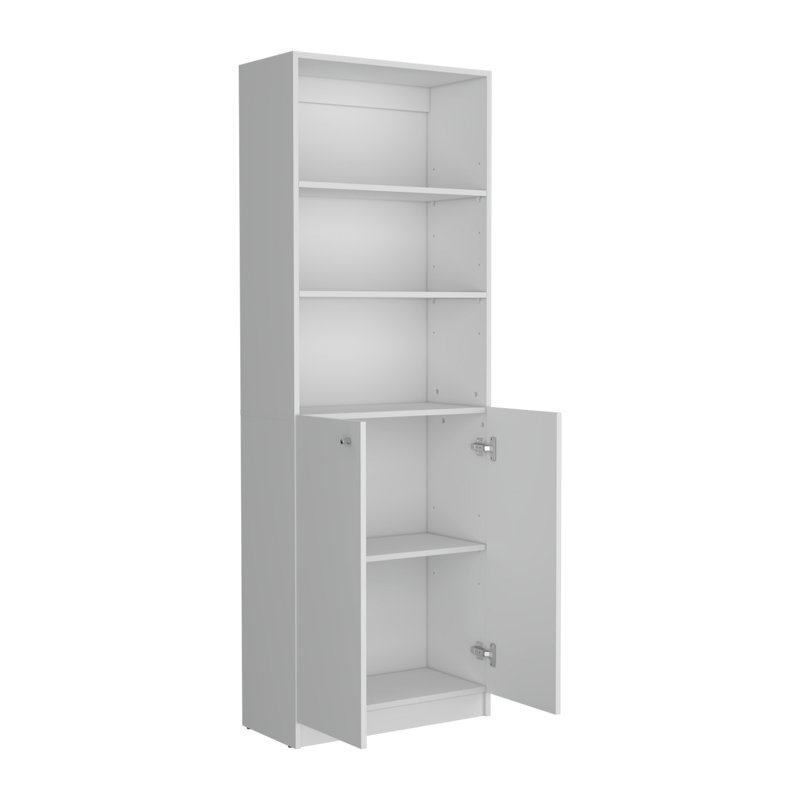 Bookcase Dual-Door Benzoni, Office, White, White