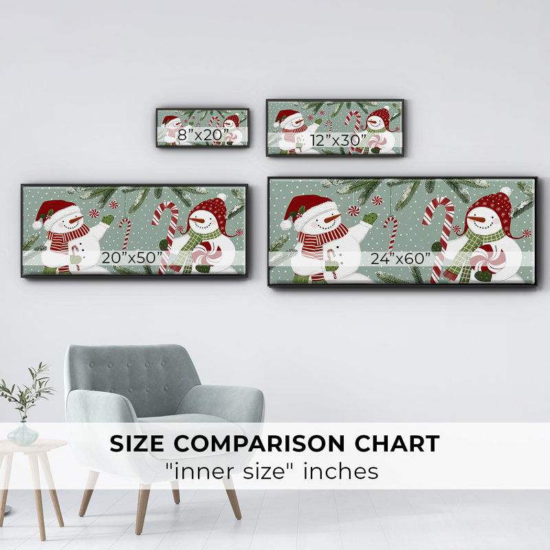 Frosty x 2, toile encadrée, H 24 po x l 60 po