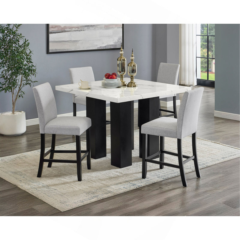 Ensemble 2 pièces de chaises de salle à manger rembourrées en tissu Transitional
