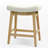 24" Solid Wood White Saddle Bar Stools Ideal for Kitchen Island and Counter-618578252