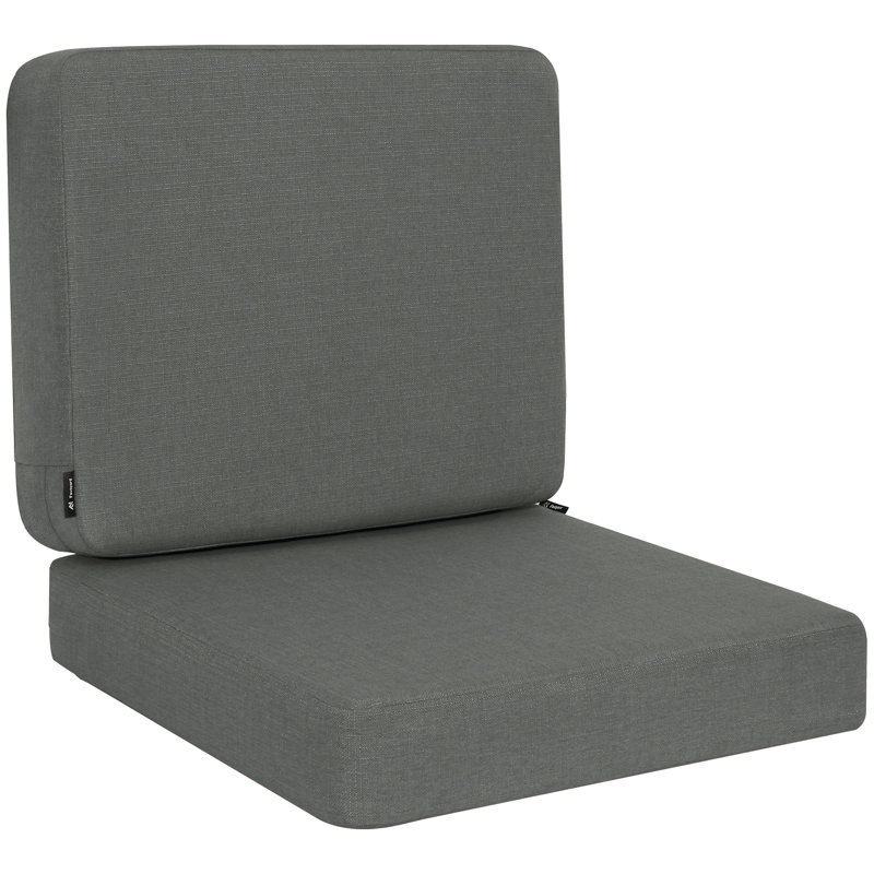 Coussins de chaise d'extérieur, 19"×19", Gris foncé