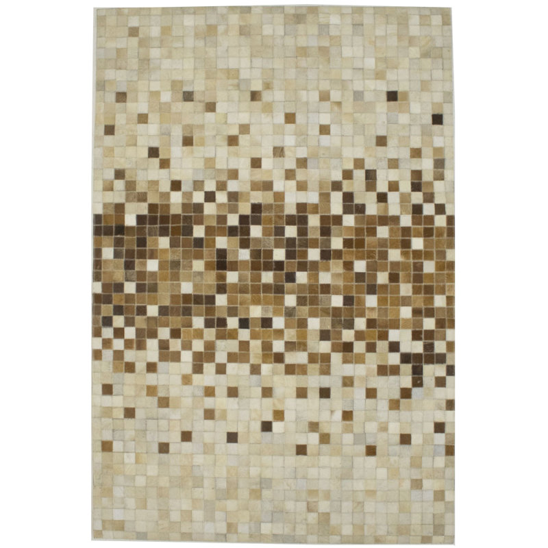 Performance Cowhide Geometric Indoor Rug, Rectangle 4' x 6'