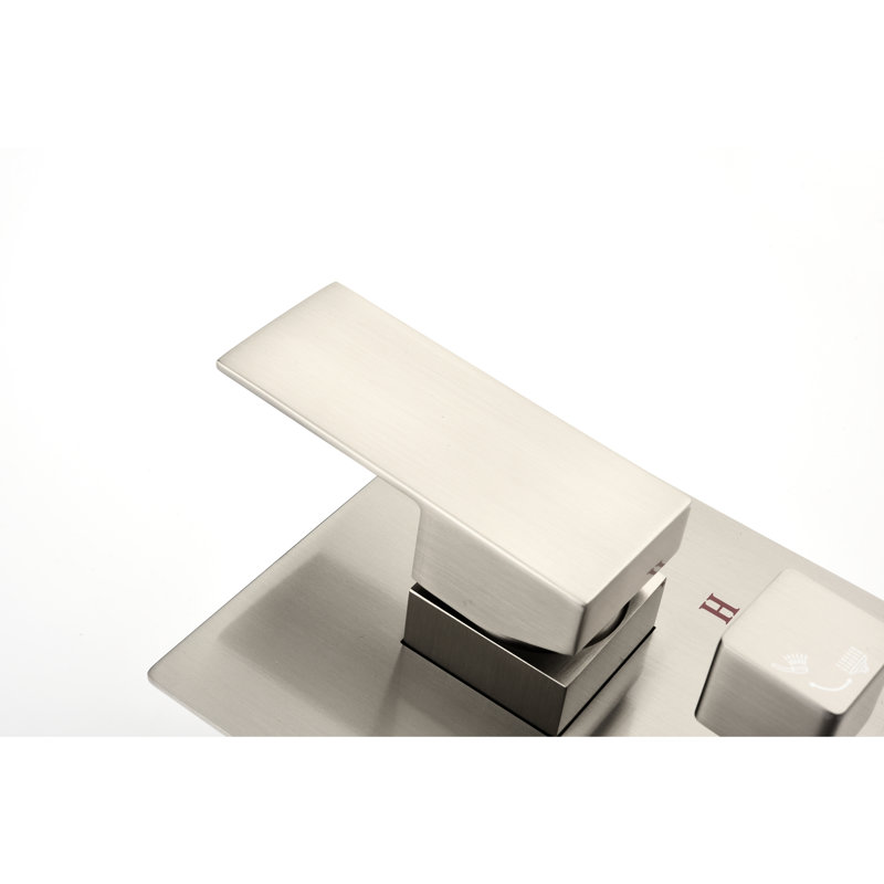 - Robinet inverseur de douche en laiton massif équilibré avec 2 entrées et fonction thermique, limite réglable du mélangeur de sortie brute, 1/2 connexion