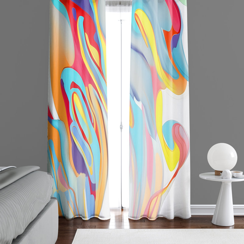 Paire de rideaux semi-transparents en polyester Dhugan, L 20 po x L 52 po