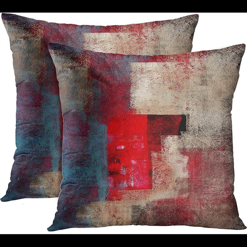 Red Brown And Gray Decorative Pillow Cases