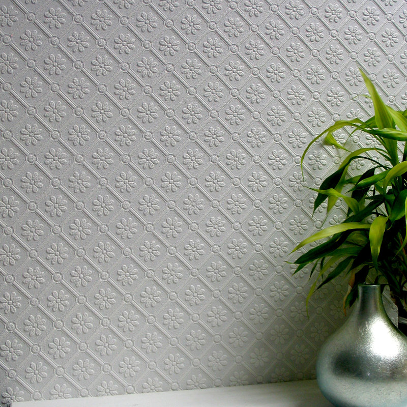 Papier peint embossé floral et botanique 33 'x 20,5 "Blume