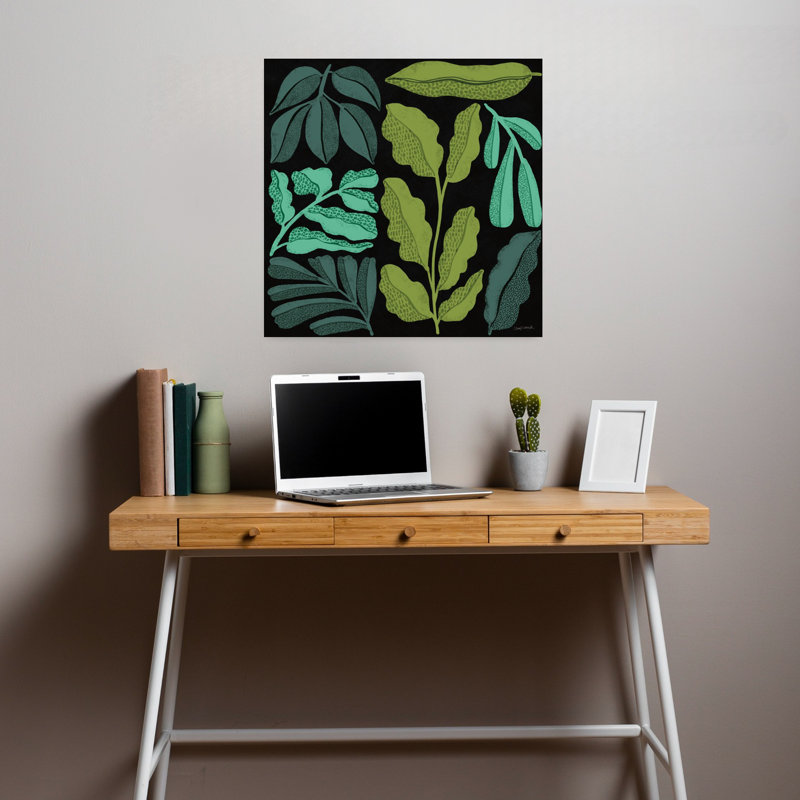 «Plant Toss II», art abstrait moderne, paysage, plante, H 18 po x l 18 po