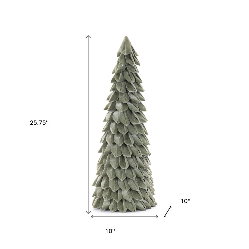 26" Green Fabric Trees Tabletop Sculpture