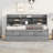 Twin Size Wooden Captain Bed With Built-In Bookshelves,Three Storage Drawers And Trundle,Light Grey