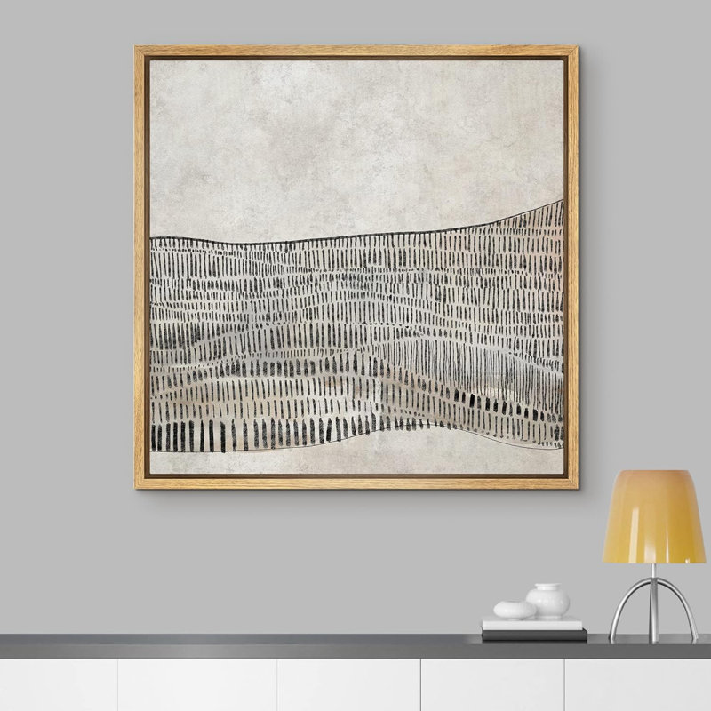 «Pastel Black Stripe Grunge», reproduction sur toile, H 16 po x l 16 po, Toile naturelle