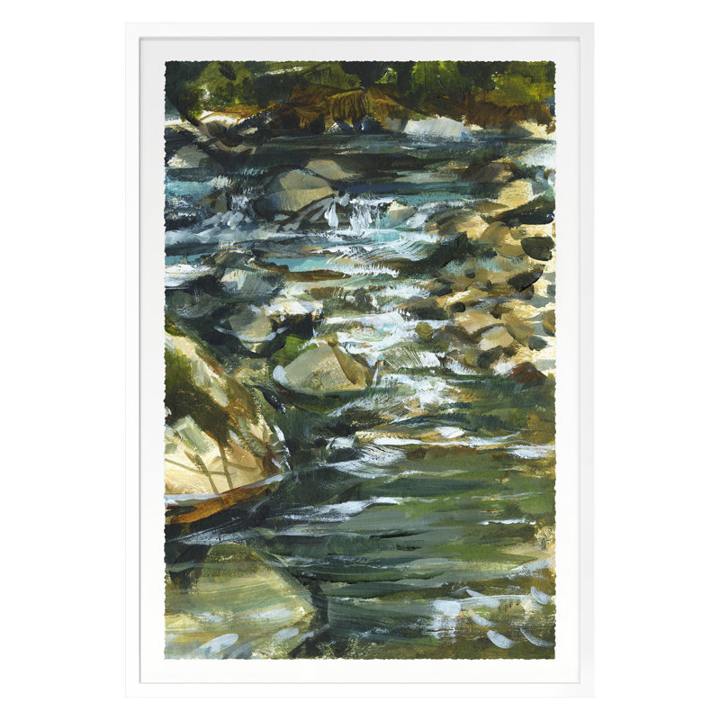 «Tye River 2» par Van Hoang - impression d'un seul cadre, Cadre blanc, H 26 po x l 18 po x P 1,25 po