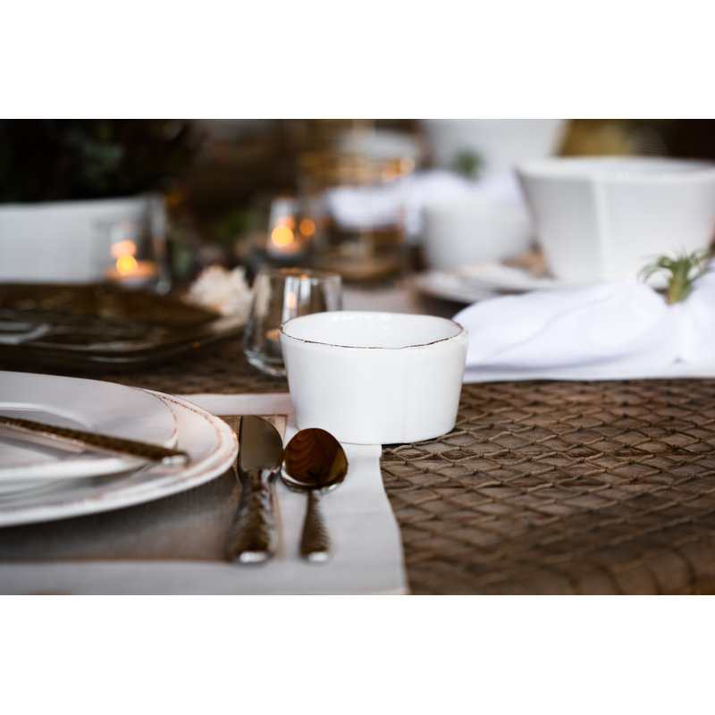 Lastra Handmade Stoneware Condiment Server, White