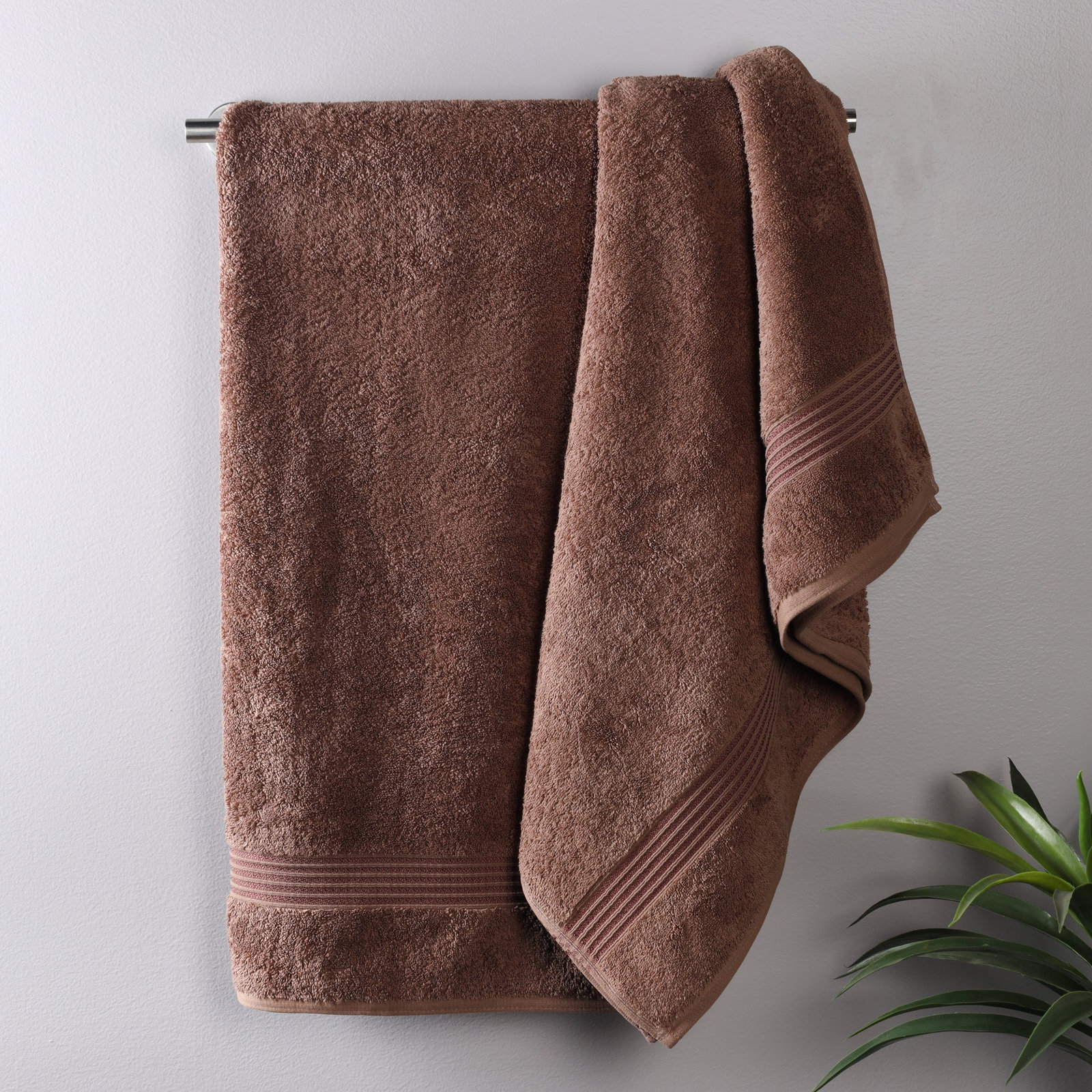 Oleg Egyptian Cotton Bath Sheet Set, Mocha, Bath Towels - 2 Pack