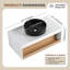 Meuble-lavabo flottant de 36 po avec lavabo vasque rond noir mat, meuble-lavabo mural avec rangement ouvert, finition blanche avec comptoir durable, conception moderne peu encombrante (livré dans 2 boîtes)-138687713