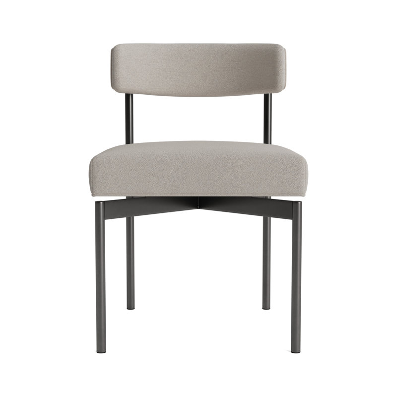 Remy Upholstered Dining Chair, Performance Boucle - Dove Gray, Pewter