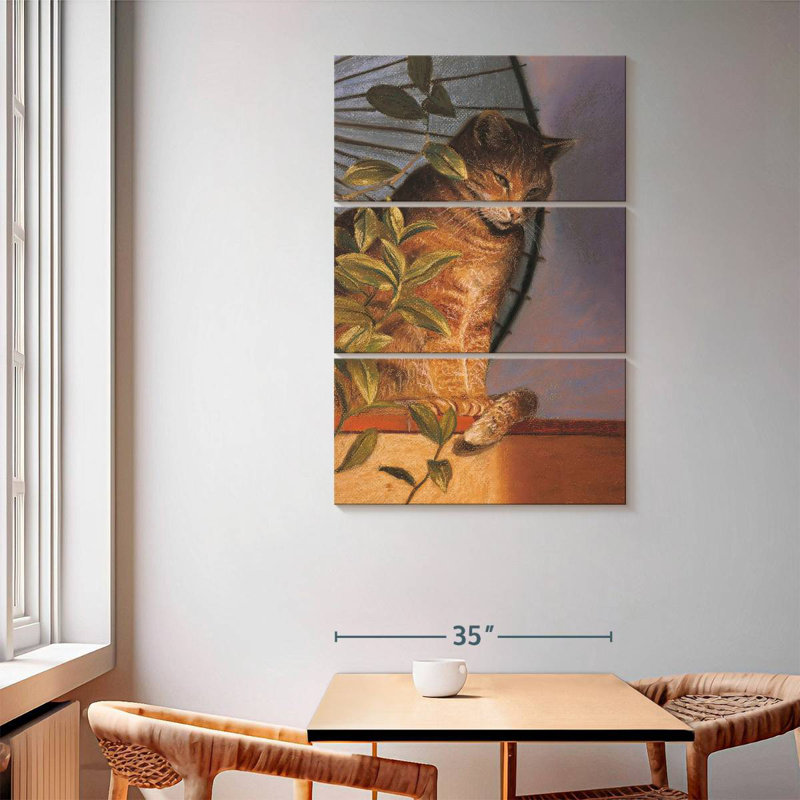 Brampt Cat Contemplation, 65" H x 42" W