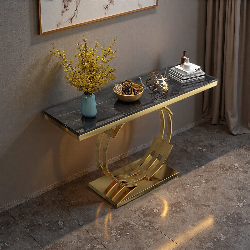 Console Luxury-Style, H 33,46 po x l 59,06 po x P 15,75 po, Noir / blanc