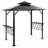 8 Ft. Hardtop Grill Gazebo Canopy Gray Steel Frame with 2-Tier PC Roof and Shelves