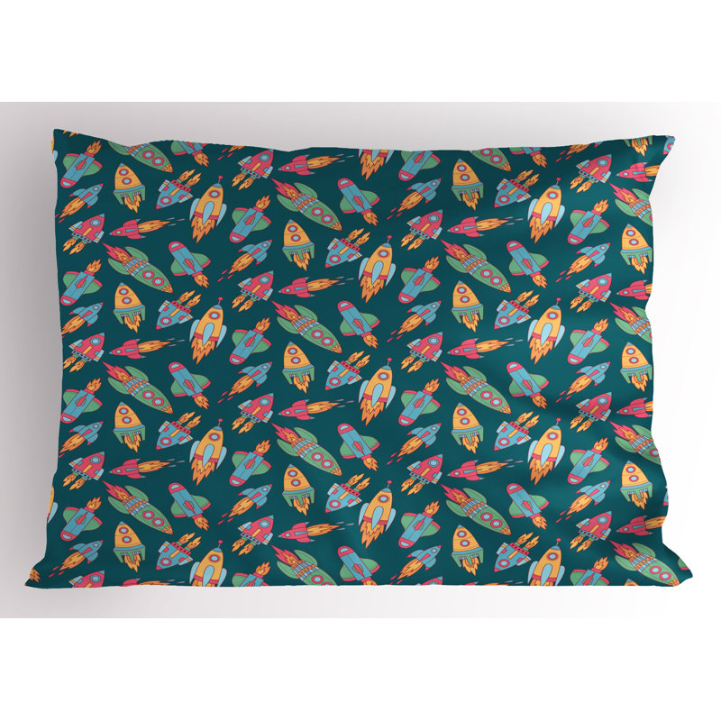 Coussin décoratif 2 vaisseaux spatiaux Ambesonne, H 20 po x l 26 po