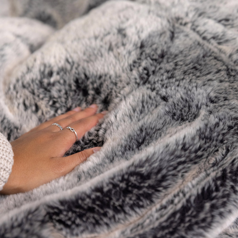Cocoon Faux Fur Bean Bag, Grey