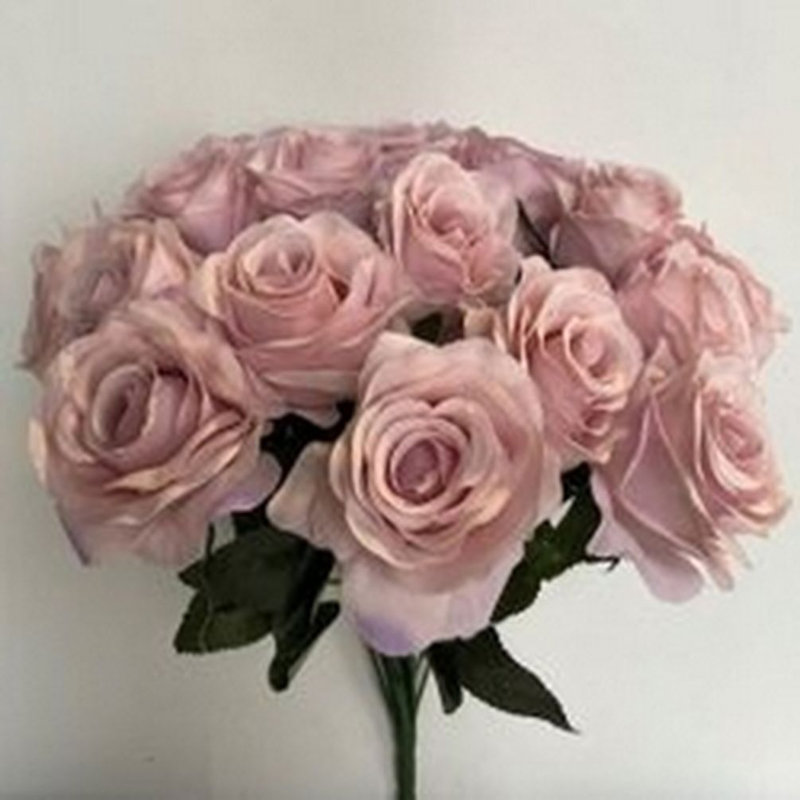 18 fleurs artificielles roses lavande, Mauve clair
