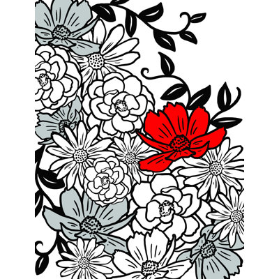 «Line Flowers» - Impression sur toile tendue