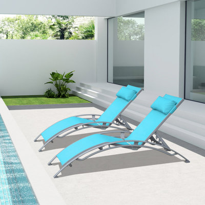 Adjustable Chaise Lounge Set – Set of 2, All-Weather, Stackable Design by Arlmont & Co.