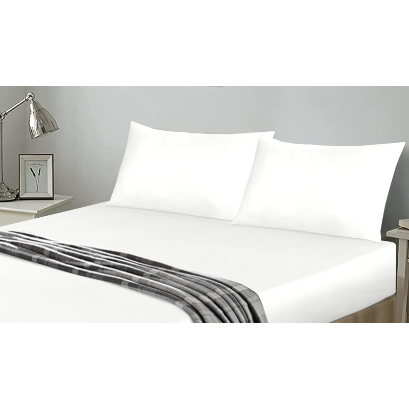 Janoshan Premium Egyptian Cotton Fitted Sheet, Double (4'6"), White
