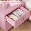 Ensemble de 2 tables de chevet Haven avec 2 tiroirs, tables de chevet Shaker avec poignées argentées et pieds antidérapants, tables de bout rose pastel et bleu pour la chambre à coucher et le salon-131644428