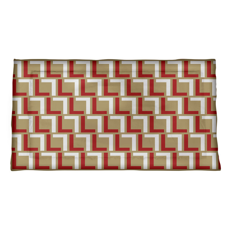 Taie décorative San Francisco, polyester, Simple / simple, double / double, grand, Rouge / blanc / or