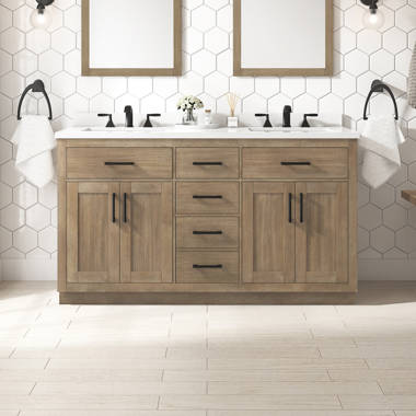 EA2- 60'' Double Sink Ash Grey Modern Bathroom Vanity W/6 Drawers and –  Elsa Bath Inc