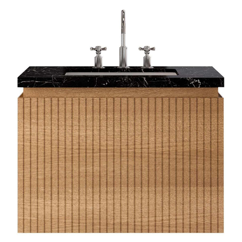 Melrose 30'' W Single Vanity, White Ash, 30", Black