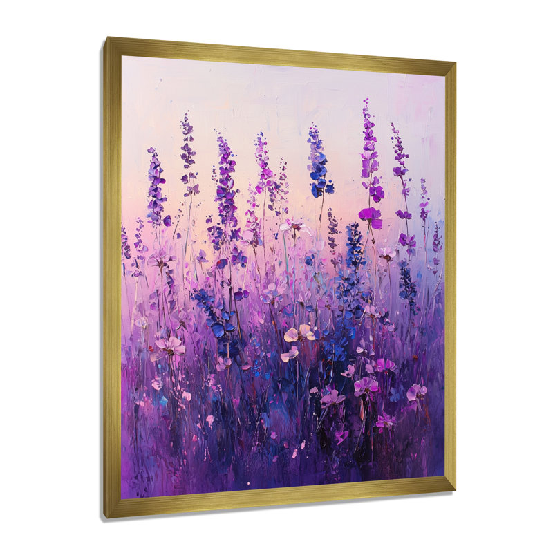 Barryton - Art mural sur toile à motif floral, H 20 po x l 12 po, Reproduction encadrée sans passe-partout, Doré