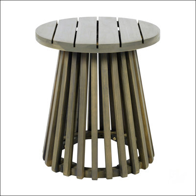Table d'appoint de patio ronde en bois d'acacia durable, pour une utilisation extérieure et un placement polyvalent