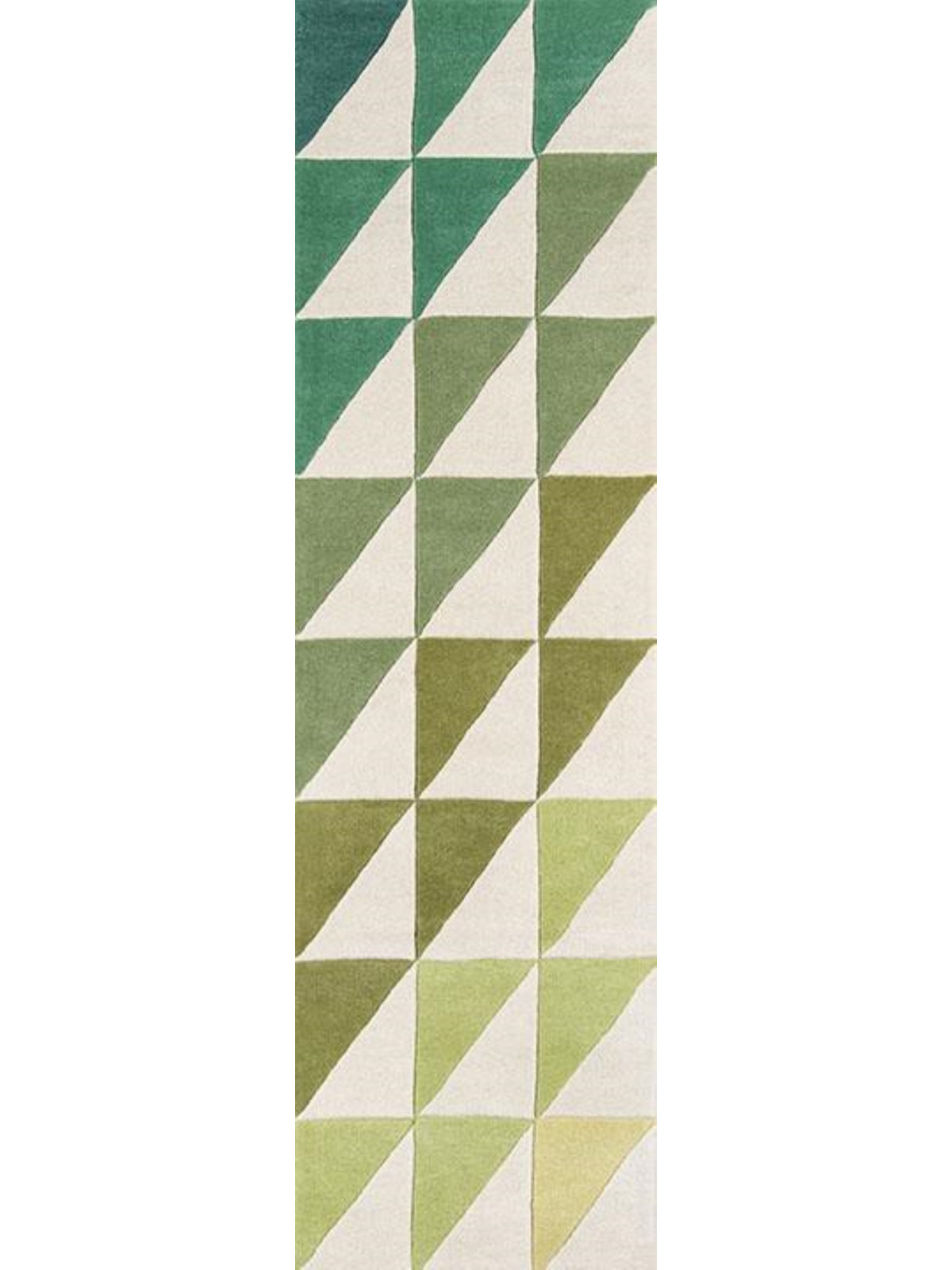 Glory Lime Green Hand-Tufted Geometric Wool Rug, Runner 2'3" x 8'