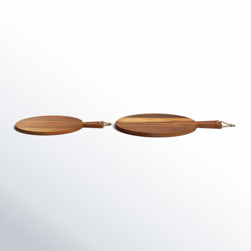 Rustic Serving Denmark 2 piece Acacia Wood Round Cutting Board Set