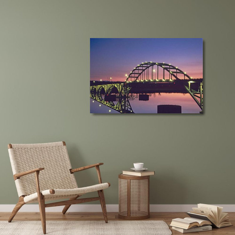 Art sur toile tendue par Flaherty, Dennis Gallery: Arkansas, Ozark Ozark Bridge over Arkansas River, H 28 po x l 40 po