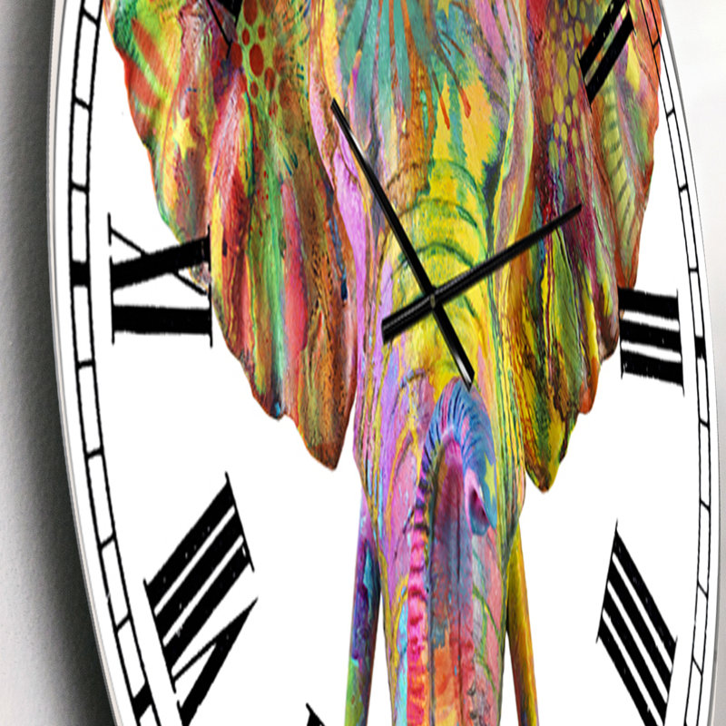 Horloge murale surdimensionnée Rainbow Elephant, Petit